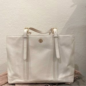 Tory Burch Landon Ivory Leather Tote